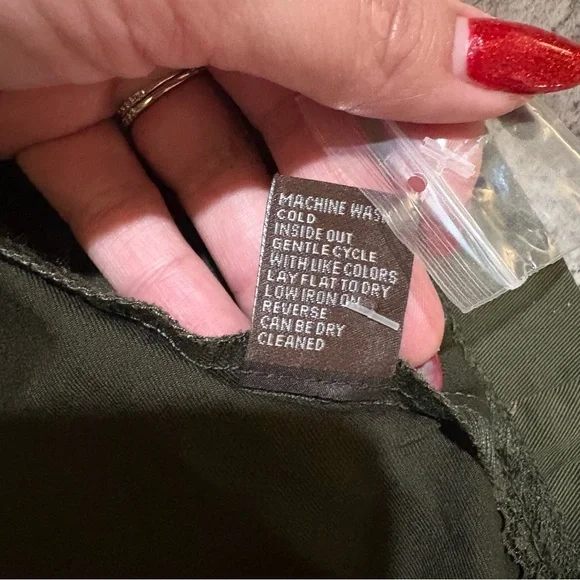 J.McLaughlin Nikita olive green wrap belted utility midi dress size M - Picture 10 of 12